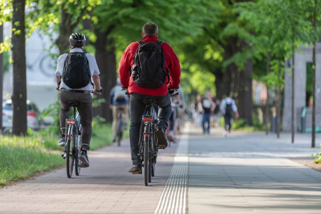 bicycling on the road