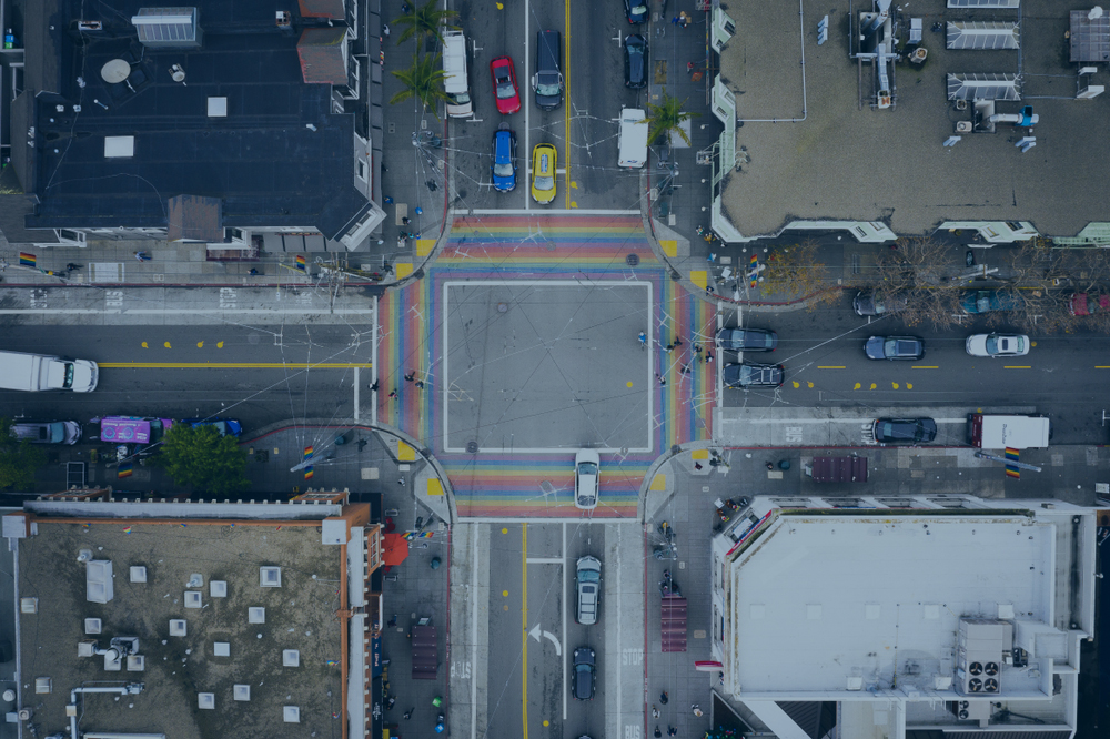 San Francisco Castro District Rainbow Intersection